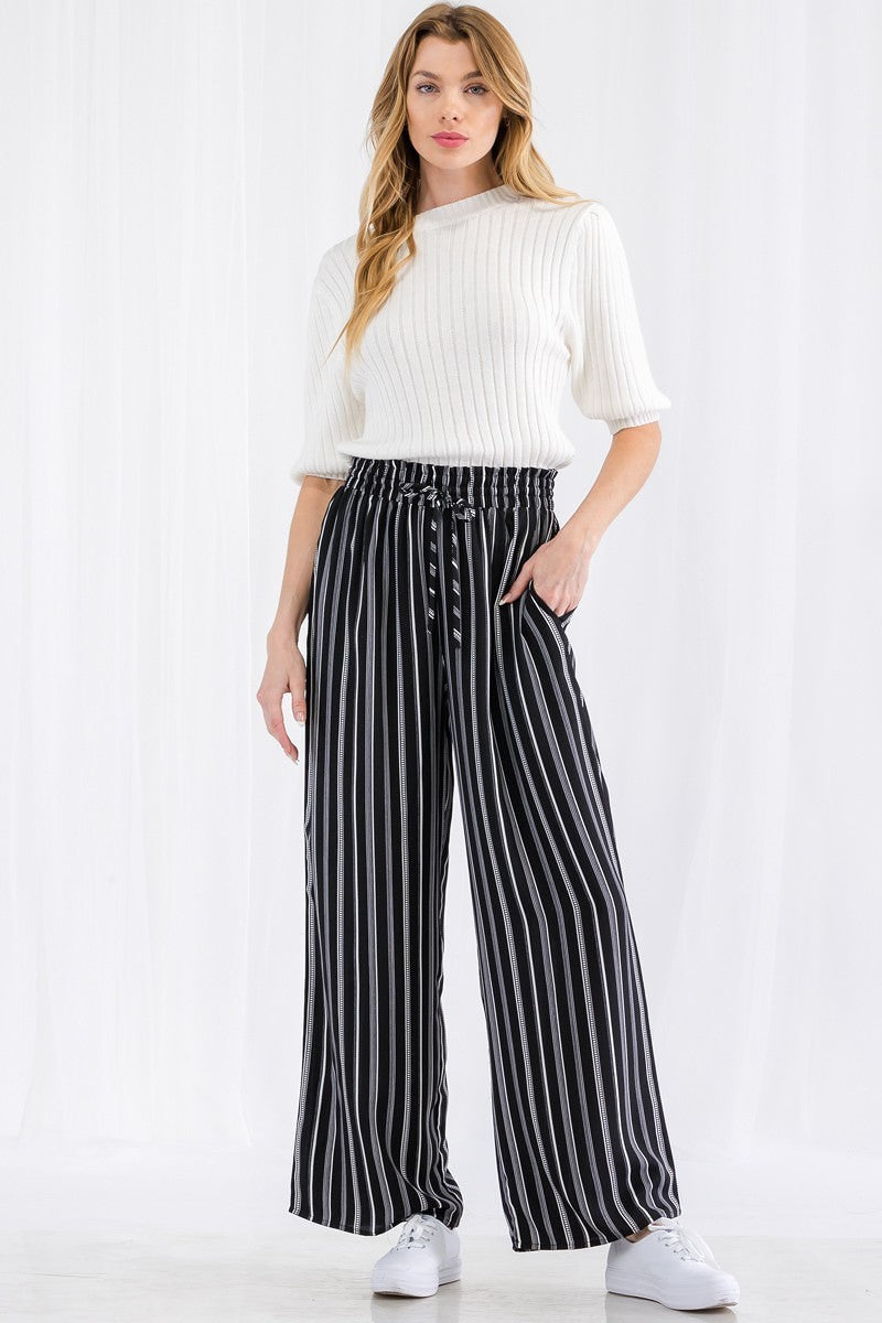 Thira Stripe Wide Leg Pants